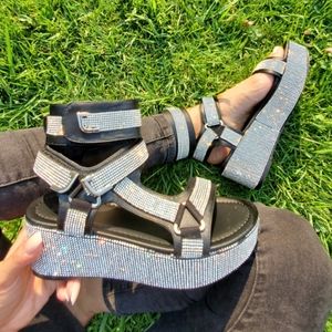 Just In💎Diamond Paradiase Velcro Platform Sandal
